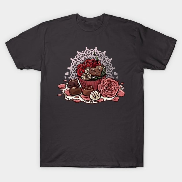 Valentine Cupcake T-Shirt by norinoko